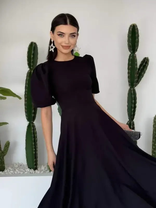 Catania Balloon Sleeve Dress - 1