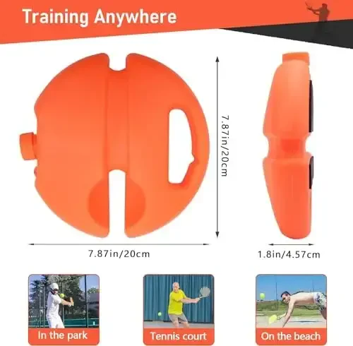 Catcan Solo Tennis Trainer arqonli qaytuvchi toʻp bilan, portativ tennis mashq qurilmasi, oʻz-oʻzini mashq qilish uchun 3 ta tennis toʻpi va elastik arqonli tennis mashq vositasi, yangi boshlanuvchilar, kattalar - 5