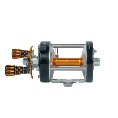 Catfish Pro Tournament Series 600CTS Round Baitcasting Reel - 6+1 Stainless Steel Ball Bearings, 5.3: 1 Gear Ratio, 19lb Drag, Brass Gears, Centrifugal Brake, Durable & Powerful for Big Catfish Fishing - 3