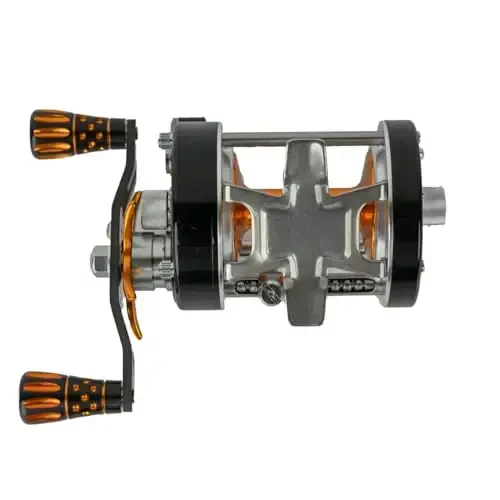 Catfish Pro Tournament Series 600CTS Round Baitcasting Reel - 6+1 Stainless Steel Ball Bearings, 5.3: 1 Gear Ratio, 19lb Drag, Brass Gears, Centrifugal Brake, Durable & Powerful for Big Catfish Fishing - 4