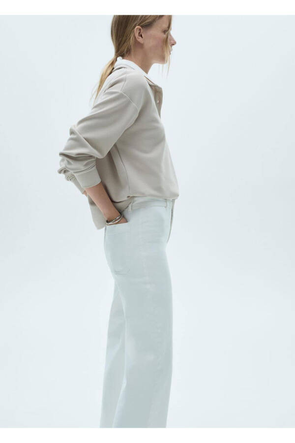 Catherin yüksek belli culotte jean pantolon - 1