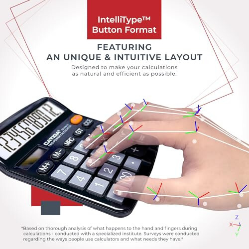 CATIGA 12 Digits Desktop Calculator with Large LCD Display and Sensitive Button, Dual Solar Power and Battery, Standard Function for Office, Home, School, CD-2786 - 8