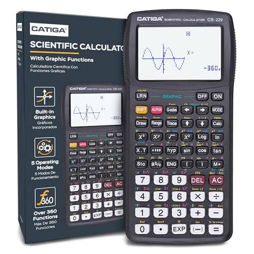 CATIGA CS229 Bilimsel Hesap Makinesi Grafik Fonksiyonlarla, Yeni Başlayanlar ve Gelişmiş Dersler İçin Sezgisel Kullanıcı Arayüzüyle Birden Çok Mod - 1