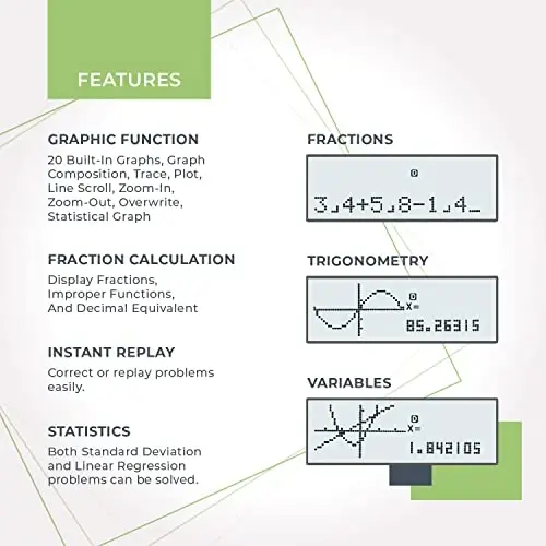CATIGA CS229 Grafik funksiyalari bo'lgan ilmiy kalkulyator, intuitiv interfeysli ko'p rejimlar, boshlang'ich va ilg'or kurslar uchun - 2