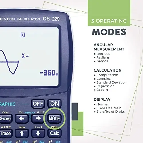 CATIGA CS229 Scientific Calculator with Graphics Functions, Multiple Modes with Intuitive User Interface, for Beginner and Advanced Courses - 3