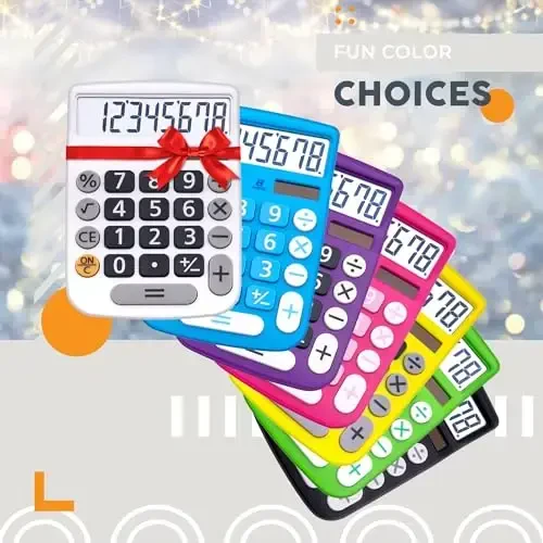 CATIGA Desktop Calculator 8 Digit with Solar Power and Easy to Read LCD Display, Big Buttons, for Home, Office, School, Class and Business, 4 Function Small Basic Calculators for Desk, CD-8185 - 5