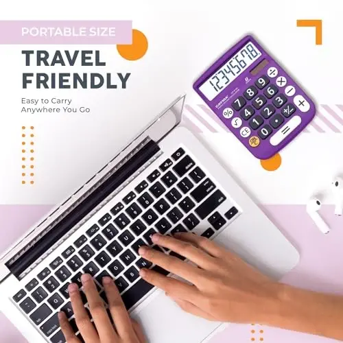 CATIGA Desktop Calculator 8 Digit with Solar Power and LCD Display, or Home, Office, School, Class and Business, 4 Function Small Basic - 1