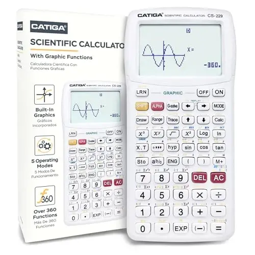 CATIGA Scientific Calculator with Graphic Functions - Multiple Modes with Intuitive Interface - Perfect for Students of Beginner and Advanced Courses, High School or College - 1