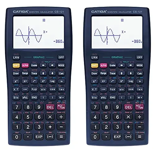 CATIGA Grafik funksiyalari bilan ilmiy kalkulyator, intuitiv interfeysli ko'plab rejimlar, boshlovchilar va ilg'or kurslar, o'rta maktab yoki kollej uchun ideal, 2 to'plam, CS-121 - CATIGA