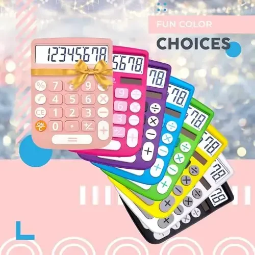 CATIGA Desktop Calculator 8 Digit with Solar Power and LCD Display, Big Buttons, for Home, Office, School, Class and Business, 4 Function Small Basic Calculators for Desk, CD-8185 - 6