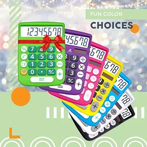 CATIGA Desktop Calculator 8 Digit with Solar Power and Easy to Read LCD Display, Big Buttons, for Home, Office, School, Class and Business, 4 Function Small Basic Calculators for Desk, CD-8185 - 5