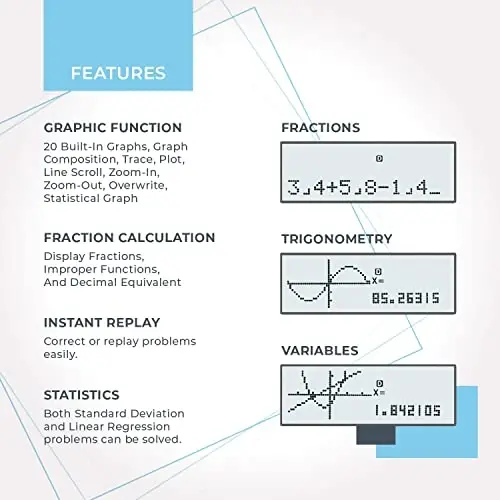 CATIGA Scientific Calculator with Graphic Functions - Multiple Modes with Intuitive Interface - Perfect for Students of Beginner and Advanced Courses, High School or College - 2