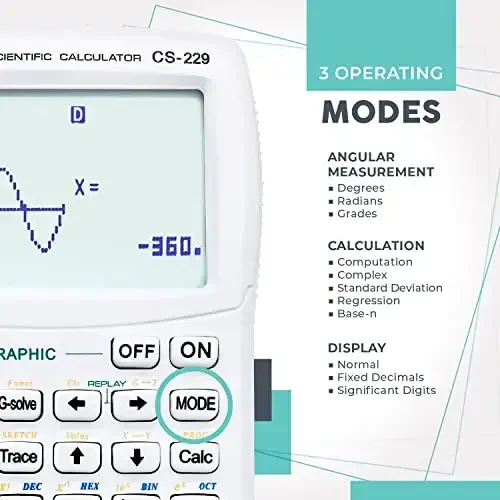 CATIGA Scientific Calculator with Graphic Functions - Multiple Modes with Intuitive Interface - Perfect for Students of Beginner and Advanced Courses, High School or College - 3