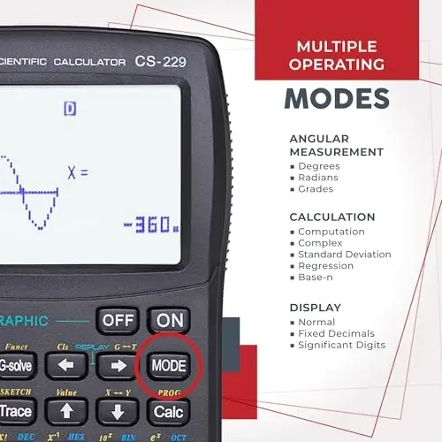 CATIGA Scientific Calculators with Graphic Functions, Graphing Calculators with Multiple Modes, Scientific Calculators for Students, High School or College Courses, Calculadora Cientifica, CS-229 - 3