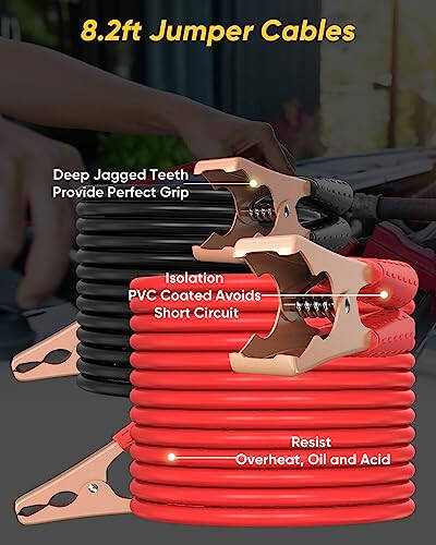 CAWWRT Car Emergency Kit, Roadside Emergency Car Kit with Warning Light Reflective Triangle, Jumper Cable, Tow Strap, Flashlight, First Aid Kit, Tire Pressure Gauge, Safety Hammer Car Tool Kit - 5