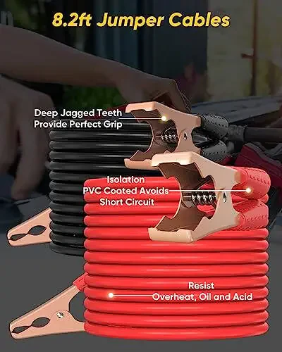 CAWWRT Автомобильный аварийный комплект, дорожный комплект с сигнальным фонарем, светоотражающим треугольником, проводами для прикуривания, буксировочным тросом, фонариком, аптечкой, манометром и аварийным молотком. - 5