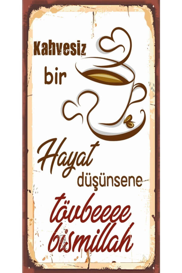 Çay Ve Kahve Temalı 6'lı Ahşap Duvar Poster Seti - Hbb Özel Seri - 4