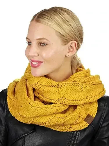 C.C Ayollar Qishki Kabel Triko Sherpa Astarli Issiq Infinity Pulover Sharf - 3