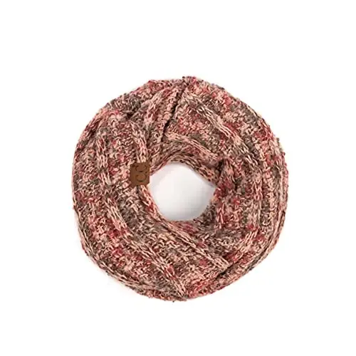 C.C CC Winter Soft Matching Unisex Chunky Knit Cowl Loop Infinity Scarf - C.C