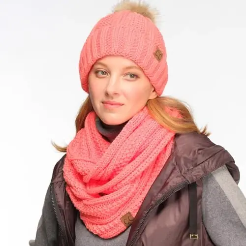 C.C CC Winter Soft Matching Unisex Chunky Knit Cowl Loop Infinity Scarf - 3