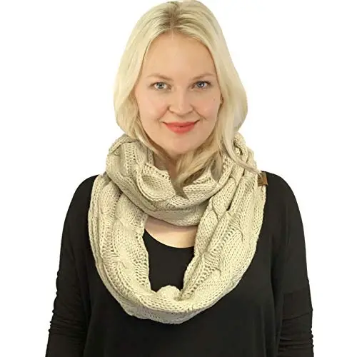 C.C CC Winter Soft Matching Unisex Chunky Knit Cowl Loop Infinity Scarf - 2