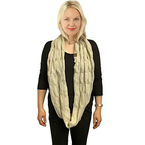 C.C CC Winter Soft Matching Unisex Chunky Knit Cowl Loop Infinity Scarf - 3