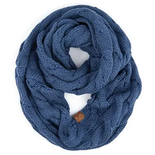 C.C CC Winter Soft Matching Unisex Chunky Knit Cowl Loop Infinity Scarf - C.C