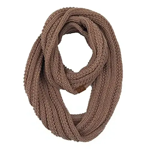 C.C CC Winter Soft Matching Unisex Chunky Knit Cowl Loop Infinity Scarf - 1