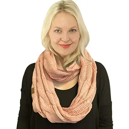 C.C CC Winter Soft Matching Unisex Chunky Knit Cowl Loop Infinity Scarf - 2