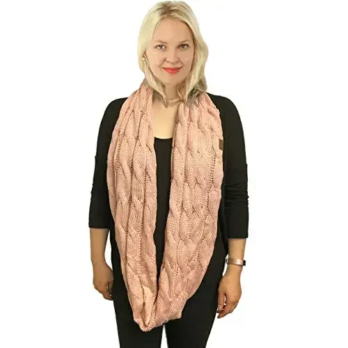 C.C CC Winter Soft Matching Unisex Chunky Knit Cowl Loop Infinity Scarf - 3