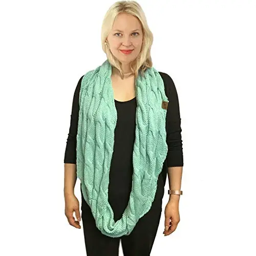 C.C CC Winter Soft Matching Unisex Chunky Knit Cowl Loop Infinity Scarf - 3