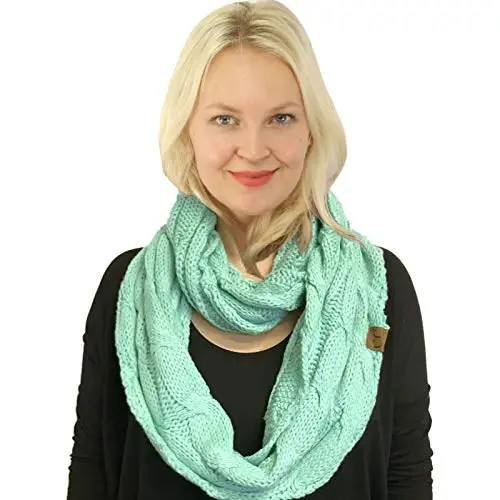 C.C CC Winter Soft Matching Unisex Chunky Knit Cowl Loop Infinity Scarf - 2