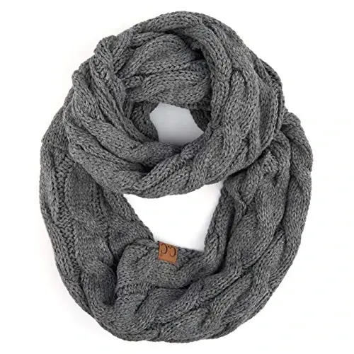 C.C CC Winter Soft Matching Unisex Chunky Knit Cowl Loop Infinity Scarf - C.C