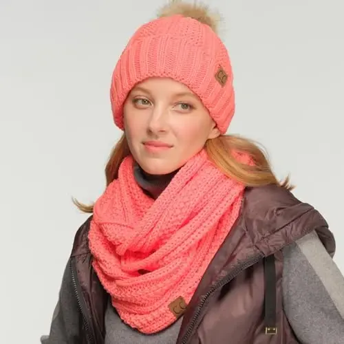 C.C CC Winter Soft Matching Unisex Chunky Knit Cowl Loop Infinity Scarf 