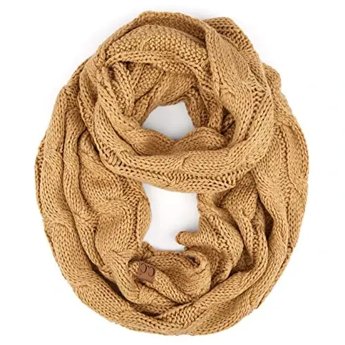 C.C CC Winter Soft Matching Unisex Chunky Knit Cowl Loop Infinity Scarf 