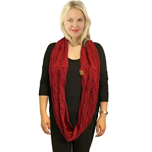 C.C CC Winter Soft Matching Unisex Chunky Knit Cowl Loop Infinity Scarf - 3
