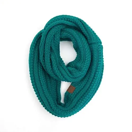 C.C CC Winter Soft Matching Unisex Chunky Knit Cowl Loop Infinity Scarf - 1