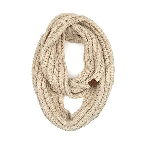C.C CC Winter Soft Matching Unisex Chunky Knit Cowl Loop Infinity Scarf - 6