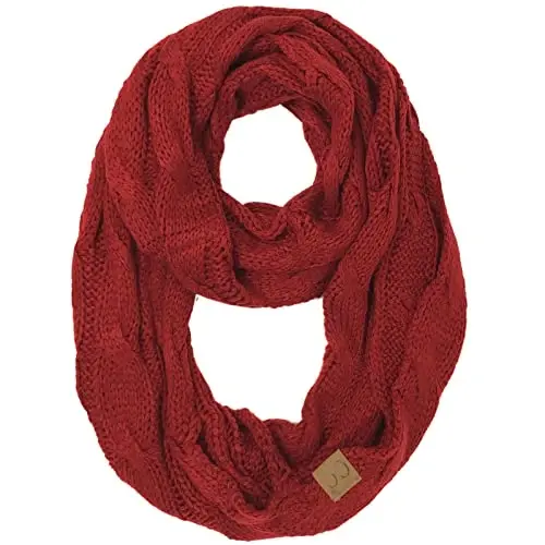 C.C CC Winter Soft Matching Unisex Chunky Knit Cowl Loop Infinity Scarf - 1