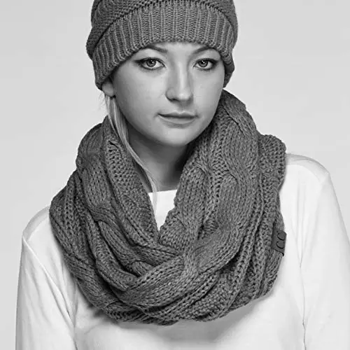 C.C CC Winter Soft Matching Unisex Chunky Knit Cowl Loop Infinity Scarf - 4