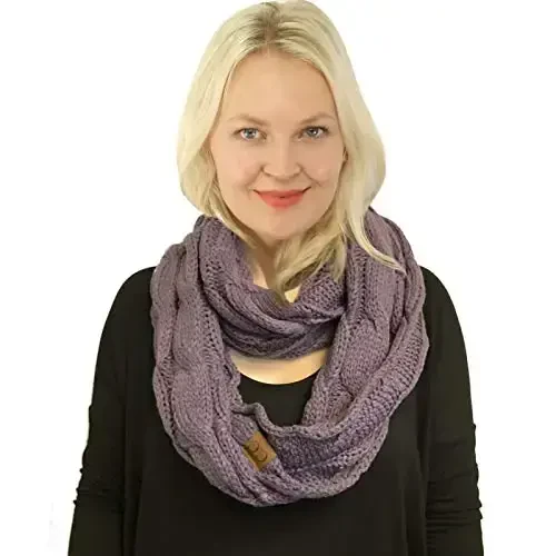 C.C CC Winter Soft Matching Unisex Chunky Knit Cowl Loop Infinity Scarf - C.C (1)