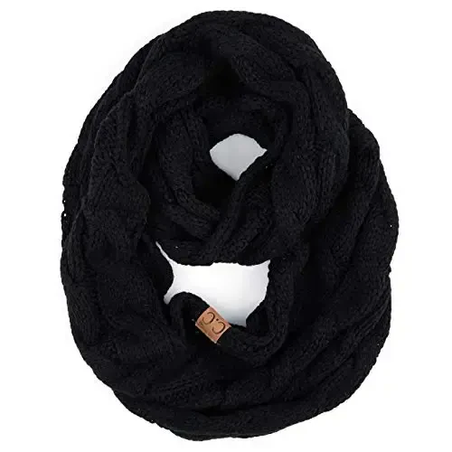 C.C CC Winter Soft Matching Unisex Chunky Knit Cowl Loop Infinity Scarf - C.C.