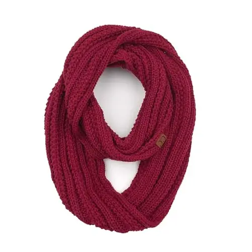 C.C CC Winter Soft Matching Unisex Chunky Knit Cowl Loop Infinity Scarf - 1