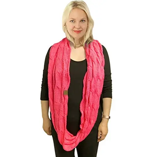 C.C CC Winter Soft Matching Unisex Chunky Knit Cowl Loop Infinity Scarf - 3