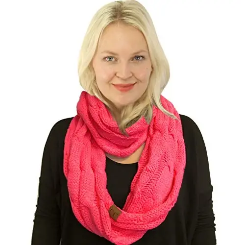 C.C CC Winter Soft Matching Unisex Chunky Knit Cowl Loop Infinity Scarf - C.C (1)
