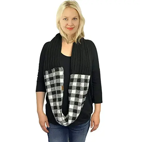 C.C CC Winter Soft Matching Unisex Chunky Knit Cowl Loop Infinity Scarf - 3