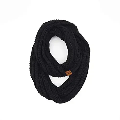C.C CC Winter Soft Matching Unisex Chunky Knit Cowl Loop Infinity Scarf - 1