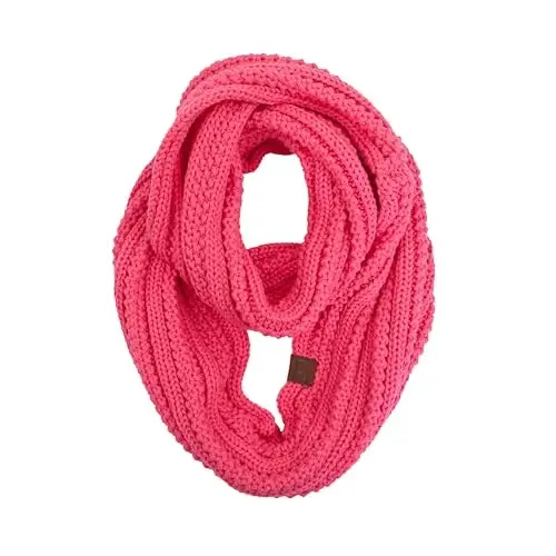 C.C CC Winter Soft Matching Unisex Chunky Knit Cowl Loop Infinity Scarf - 1
