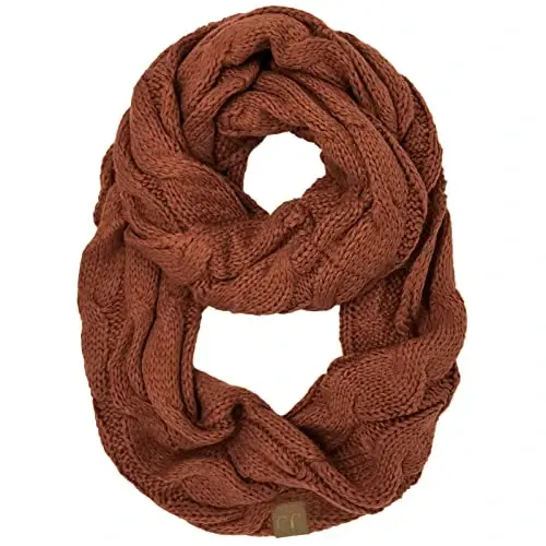 C.C CC Winter Soft Matching Unisex Chunky Knit Cowl Loop Infinity Scarf - C.C