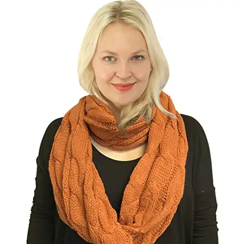 C.C CC Winter Soft Matching Unisex Chunky Knit Cowl Loop Infinity Scarf - 2